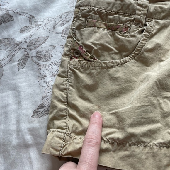 Y2K Mossimo Supply Khaki Low Rise Floral Patchwork Micro Mini Shorts 5 Cottage - Picture 7 of 10